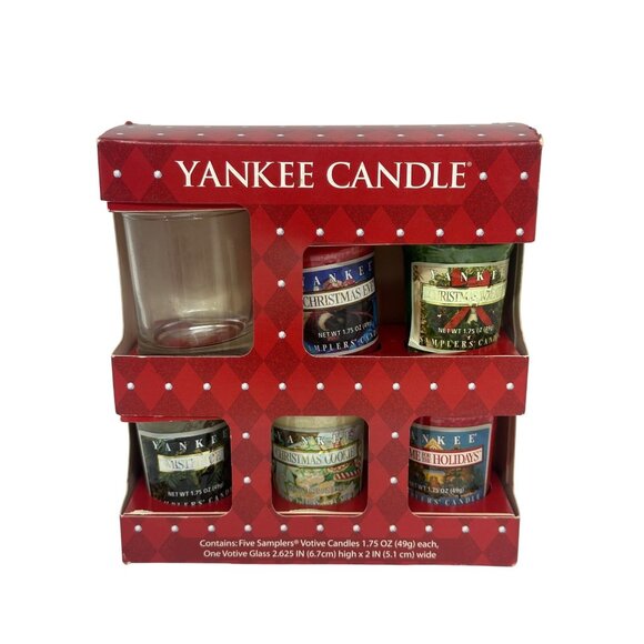NIB Retired Yankee Candle Holiday Christmas 5 Votive Candle Boxed Gift Set 2006 - Picture 1 of 7